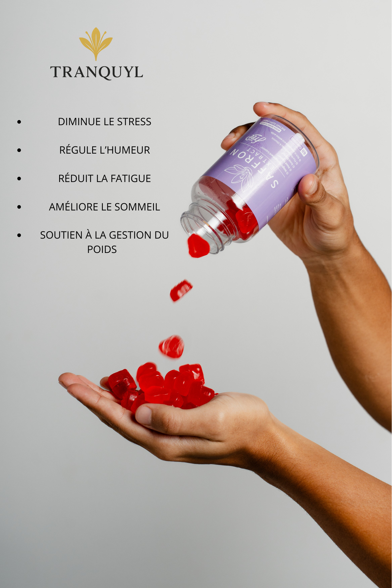 Bienfaits des gummies safran - Réduit le stress et améliore l'humeur naturellement